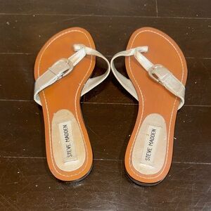 Steve Madden Silver and Tan Sandals